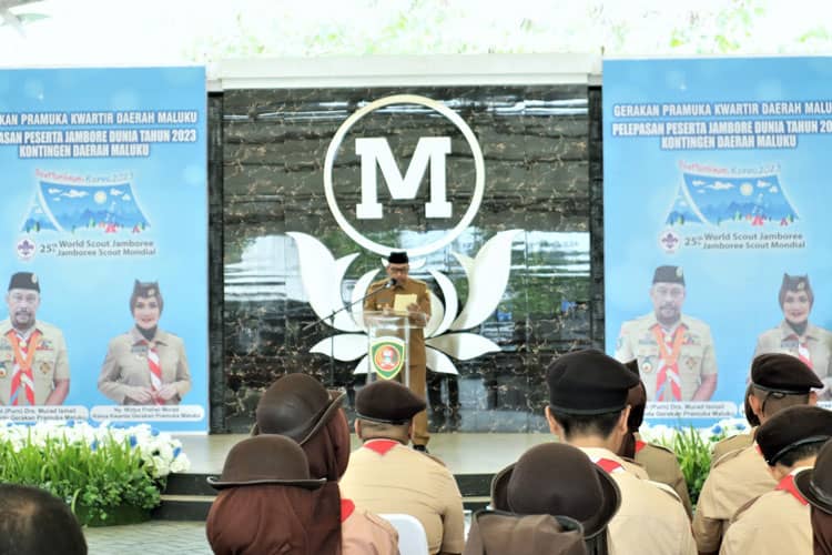 Gubernur Maluku Melepas Kontingen ke Jambore Pramuka Dunia ke-25 di Korea Selatan