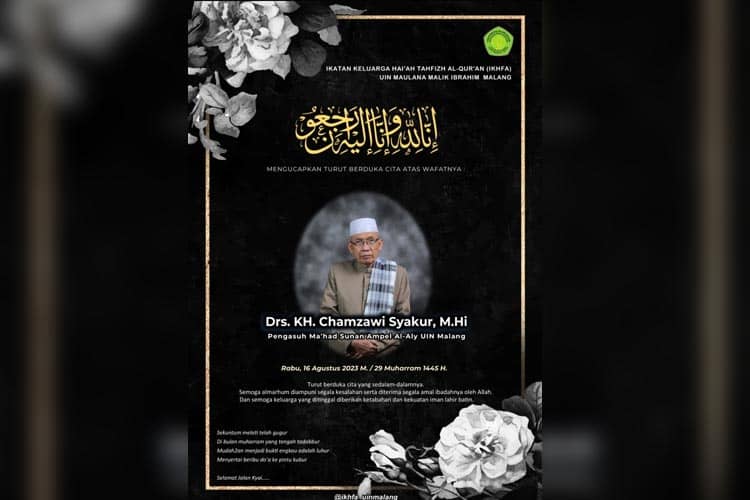 Rais Syuriyah PCNU Kota Malang KH Chamzawi Syakir Tutup Usia