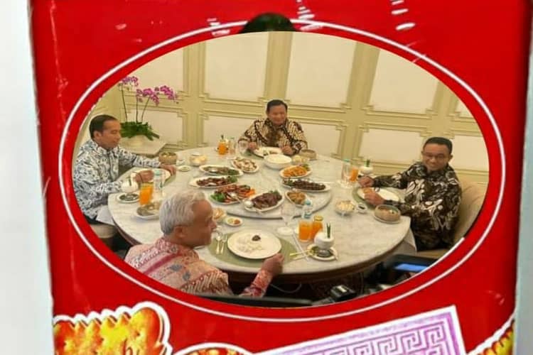 Viral, Presiden RI Jokowi Jamu Tiga Bakal Capres 2024 Jadi Meme Biskuit Khong Guan