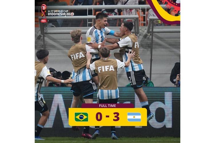 Piala Dunia U-17, Trigol Echeverri Bawa Argentina Depak Brasil