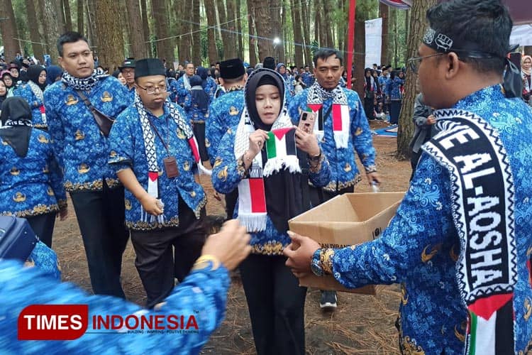 Aksi Peduli Palestina di Tengah Peringatan HUT ke-52 KORPRI di Majalengka