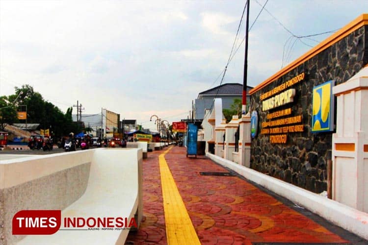 Progres 80 Persen Pekerjaan Pedestrian Jalan Gajah Mada Ponorogo