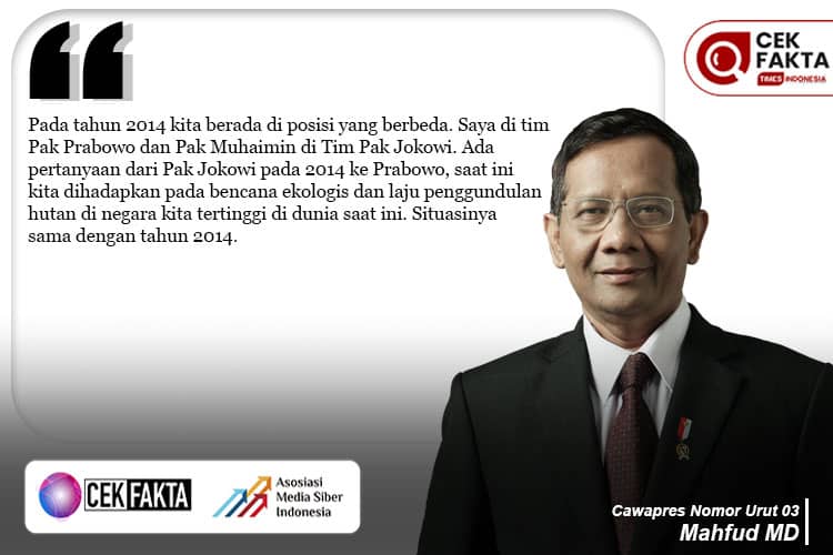 Cek Fakta: Mahfud MD Sebut Laju Penggundulan Hutan di Indonesia Tertinggi di Dunia, Benarkah?