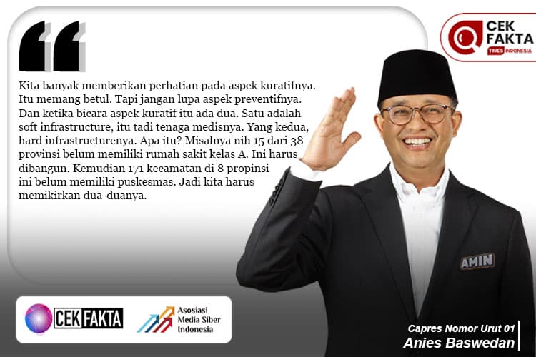 Cek Fakta: Anies Baswedan Sebut Ada 171 Kecamatan di 8 Provinsi Belum Miliki Puskesmas