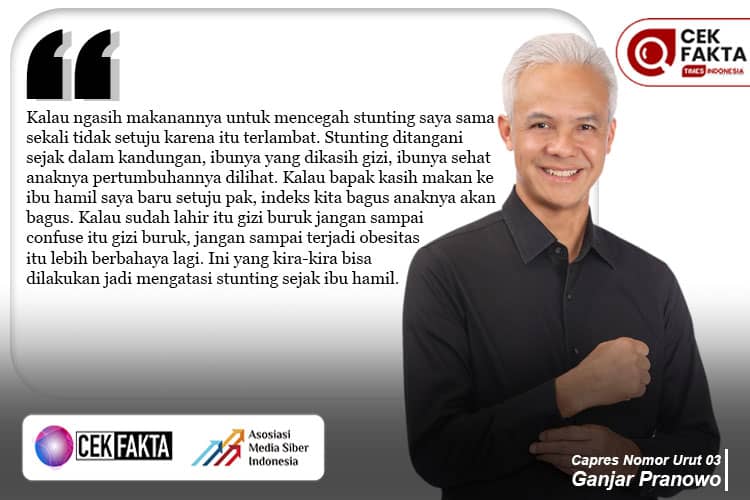 CEK FAKTA: Ganjar Sebut Cegah Stunting dengan Gizi Sejak Dalam Kandungan, Benarkah?