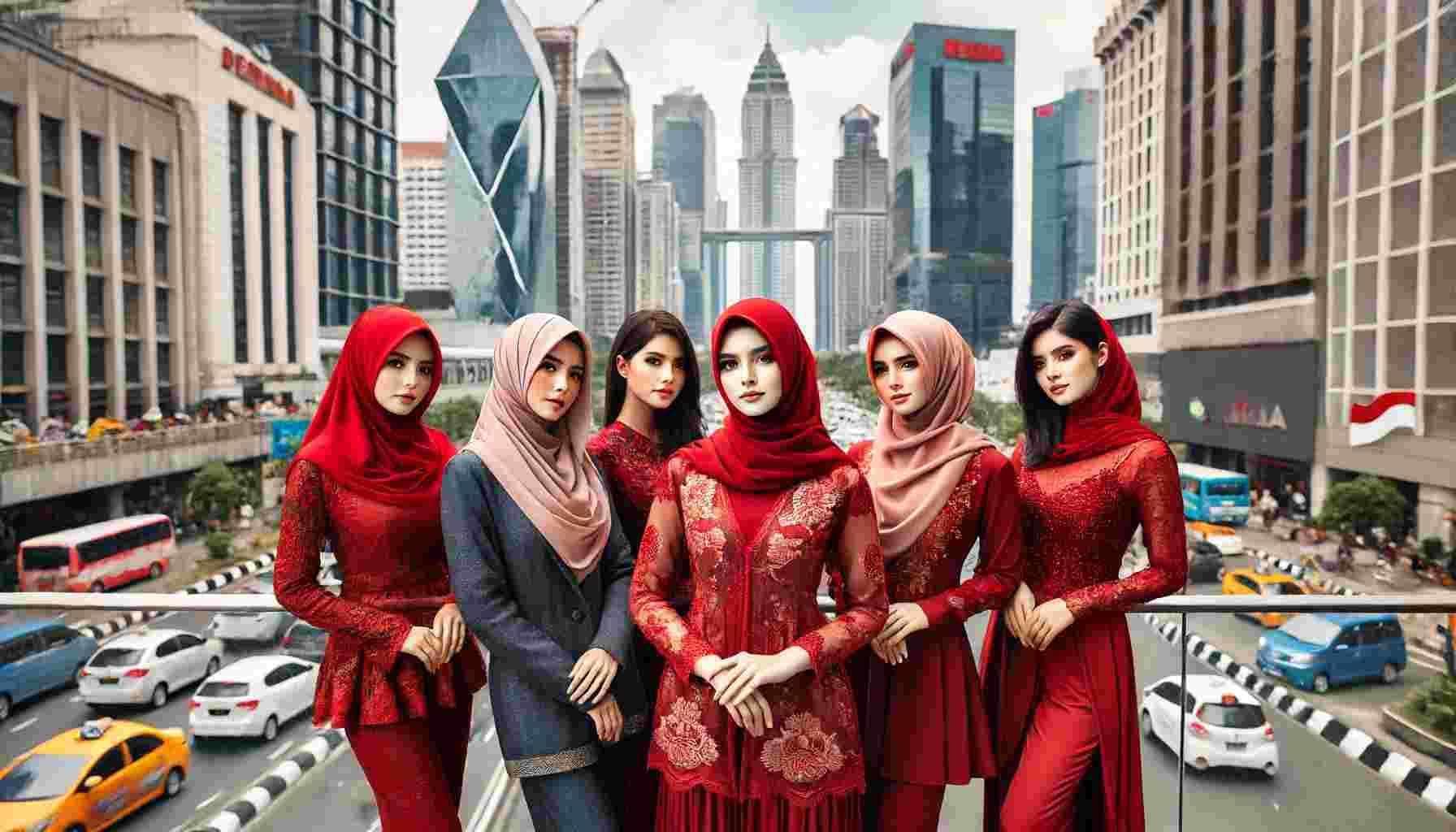 Ide Warna Jilbab untuk Baju Merah