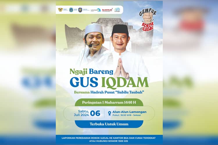 Gus Iqdam, Peringatan 1 Muharram, HJL, hinggga Sosialisasi Gempur Rokok Ilegal Hadir di Lamongan
