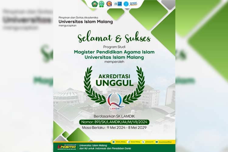Prodi Magister PAI Unisma Terima Akreditasi Unggul dari Lamdik