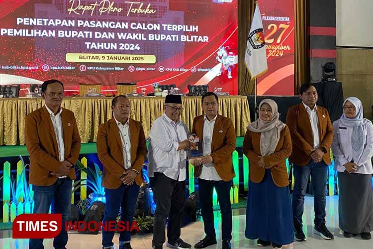 KPU Kabupaten Blitar Tetapkan Rijanto-Beky sebagai Bupati dan Wakil Bupati Blitar
