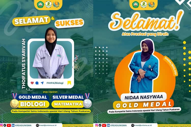 Empat Mahasiswa FMIPA Unisma Malang Borong Juara di Ajang Kompetisi Sains Indonesia