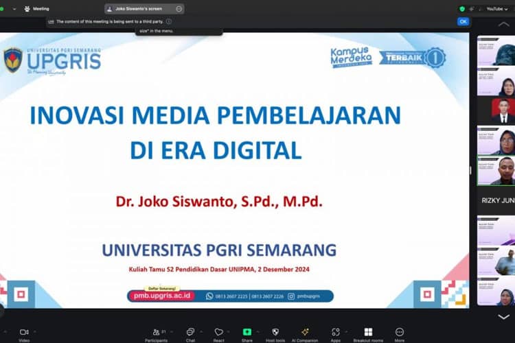 Prodi Magister Pendidikan Dasar UNIPMA Gelar Kuliah Tamu Bahas Inovasi Media Pembelajaran di Era Digital