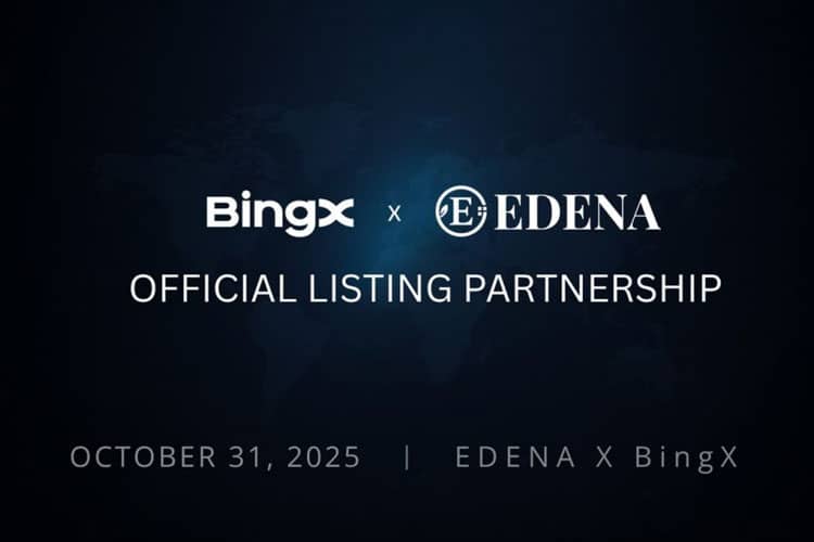EDENA Announces BingX Listing on October 31, 2025, with Global Top 5 Exchange Listings to Follow