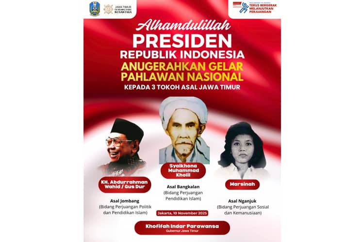 Tiga Tokoh Jatim Jadi Pahlawan Nasional, Khofifah: Teladan Keberanian dan Kemanusiaan