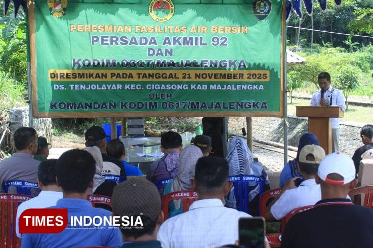 Atasi Kekeringan, Persada Akmil 92 dan Kodim Majalengka Resmikan Fasilitas Air Bersih di Embung Sokalayar
