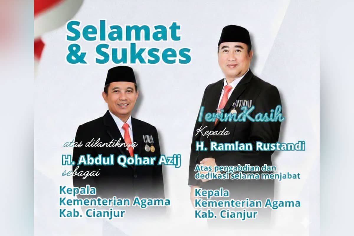 H Abdul Qohar Azij Resmi Jabat Kepala Kemenag Cianjur Gantikan H Ramlan Rustandi