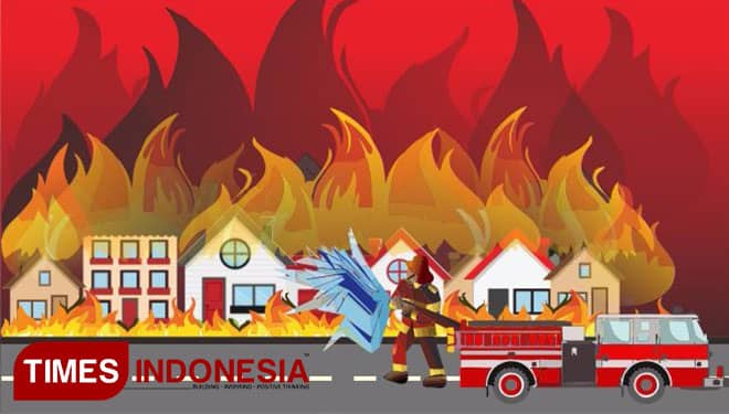 Sebuah Rumah Kebakaran Setelah Ditinggal Pergi oleh Pemiliknya