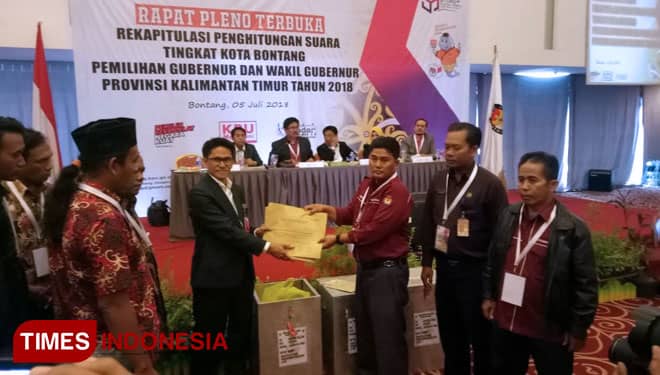 Rekapitulasi Suara Pilgub Kaltim 2018, Pasangan Nomor 1 Menang di Kota Bontang