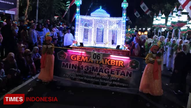 Takbir Keliling Berlampion di Magetan Berjalan Meriah