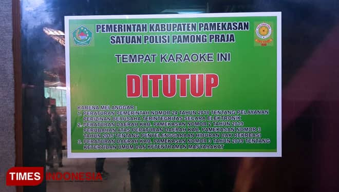 Akibat Tidak Kantongi Kelengkapan Izin Usaha, Enam Karaoke di Pamekasan Ditutup