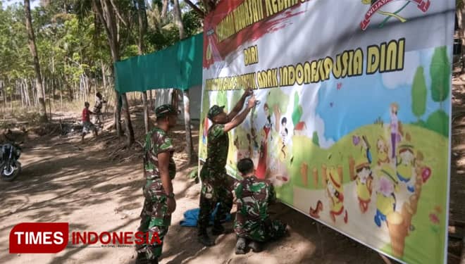Persiapan Wasabang Di Lokasi Wisata Krama Cenil, Terus Di Lakukan Satgas TMMD