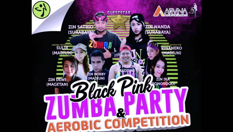 Bakal Heboh, Black Pink Zumba Party & Aerobic Competition di GOR Wilis Kota Madiun