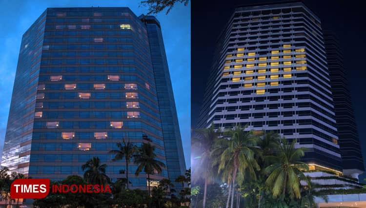 Pesan Cinta dan Harapan dari JW Marriot Lewat Lampu Kamar Berbentuk Hati