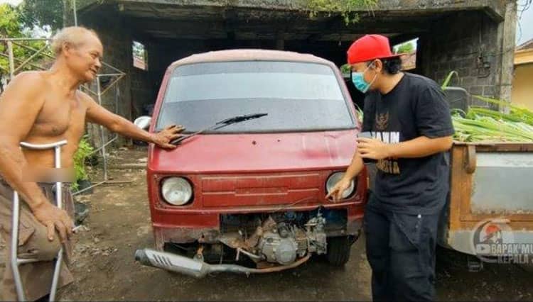 Mbah Beki, Sulap Pikap Bekas Jadi Mobil Bermesin Motor Suzuki Shogun