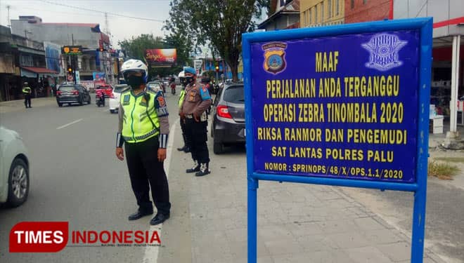 Hari Pertama Operasi Zebra, Polres Palu Sisipkan Sosialisasi Protokol Kesehatan