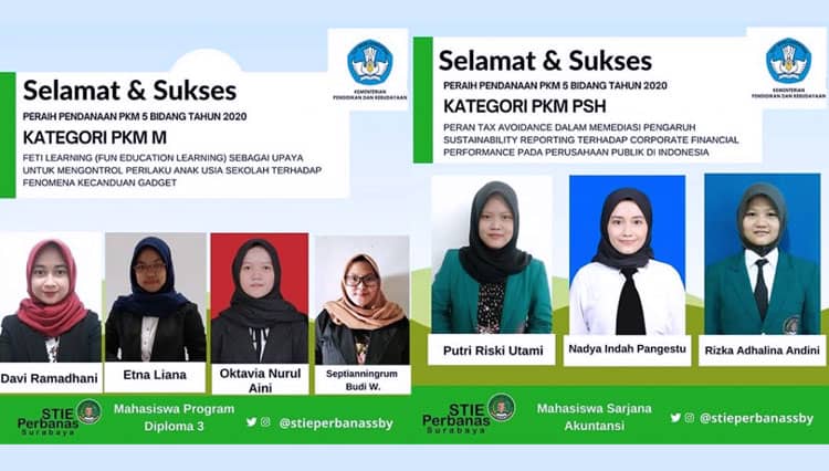 Dua Tim Mahasiswa STIE Perbanas Surabaya Raih Hibah PKM Tahun 2020, Ini Judul yang Diusung
