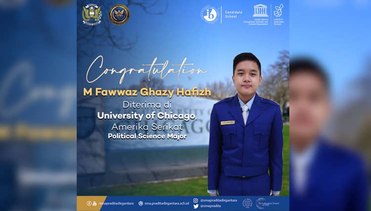 Fawwaz Ghazy, Siswa SMA Pradita Dirgantara Diterima di Universitas Chicago