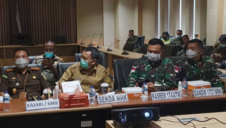 Korem 174 Merauke dan Forkopimda Ikuti Pengarahan Presiden RI tentang Pengendalian Karhutla