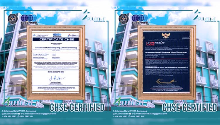 Aruuman Hotel Simpanglima Semarang Tersertifikasi CHSE