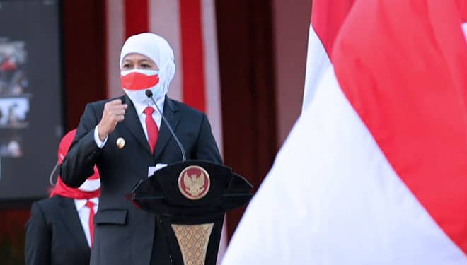 Kukuhkan Paskibraka Jatim, Gubernur Khofifah Pesan Jaga Merah Putih