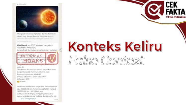 CEK FAKTA: Fenomena Aphelion Sebabkan Suhu Dingin
