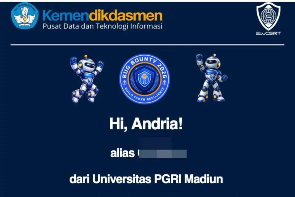 Selamat, Dosen Unipma Madiun Tembus 5 Besar Program Bug Bounty 2026 Kemendikdasmen RI