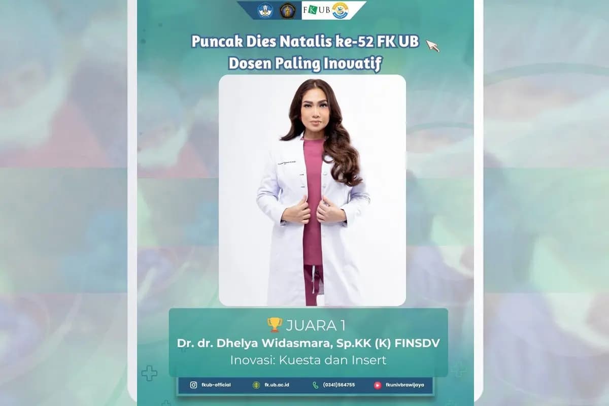Aplikasi Kuesta dan Remindr Antar Dr. dr. Dhelya Widasmara, Sp.DVE, Subsp.DT, MMRS Raih Penghargaan Inovasi