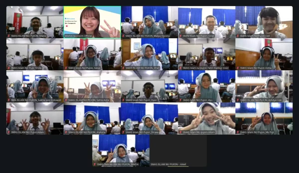 Buka Wawasan Dunia, SMA Islam NU Pujon Ikuti Worldclassroom Jepang